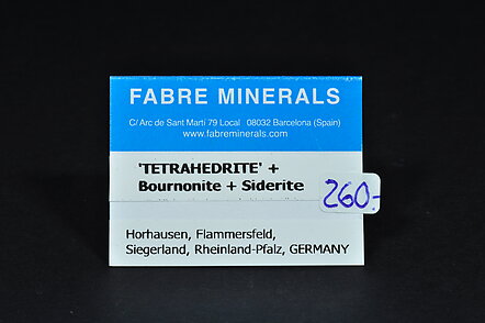 Tetrahedrita (Subgrupo) con Bournonita y Siderita