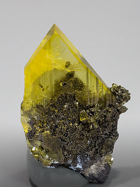 Anglesite with Galena inclusions. Rear